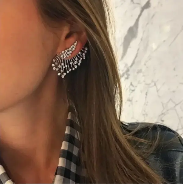 Crystal Flower Stud Earrings for Women - Image 4