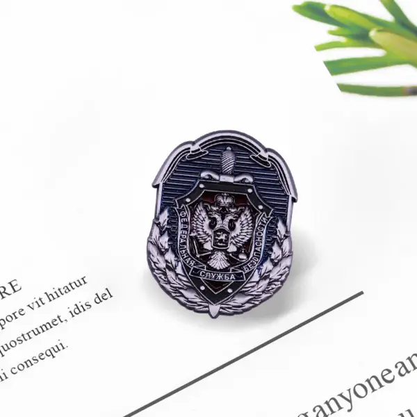 Soviet KGB Crest Enamel Pin Badge - Image 5