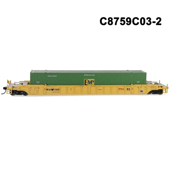 HO Scale 1:87 Well Car with Container Set - Image 8