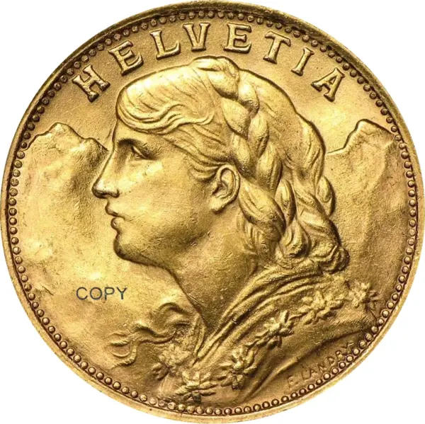 Switzerland 20 Francs Commemorative Replica Coin - Image 2