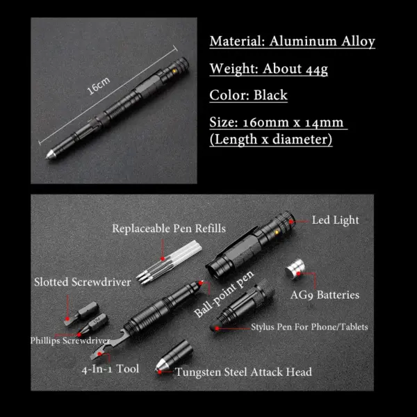 Multi-Function Tactical Self-Defense Pen Tool - Image 6