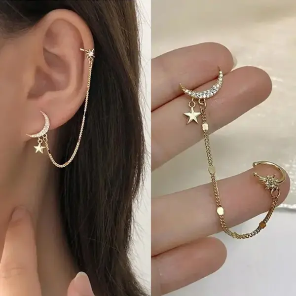 Minimalist Clip-On Crystal Earrings Set - Image 11