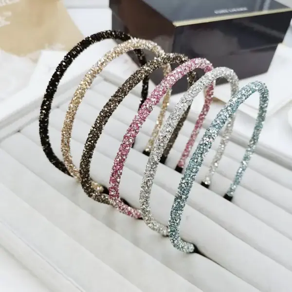 Korea Crystal Rhinestone Soft Headband - Image 3