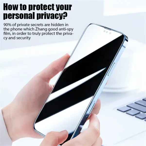 Anti Spy Tempered Glass for iPhone 16 15 14 13 - Image 2