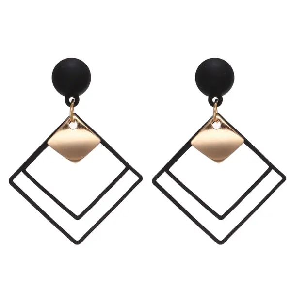 Korean Black Acrylic Drop Earrings for Elegance - Image 6