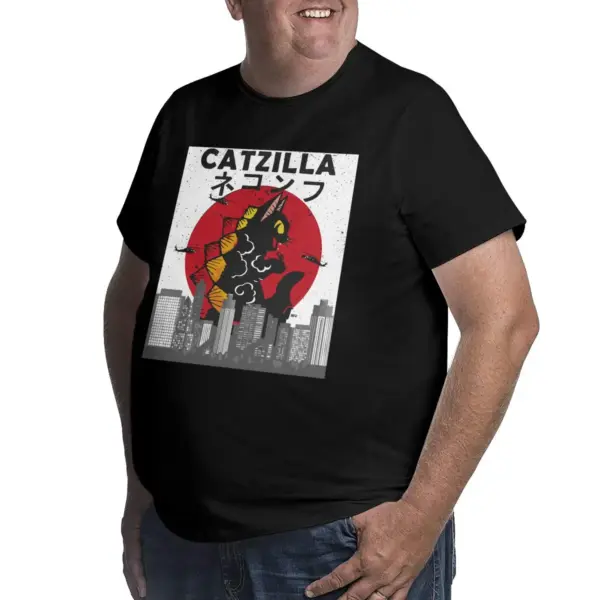 Vintage Catzilla Japanese Sunset Cat T-Shirt - Image 2