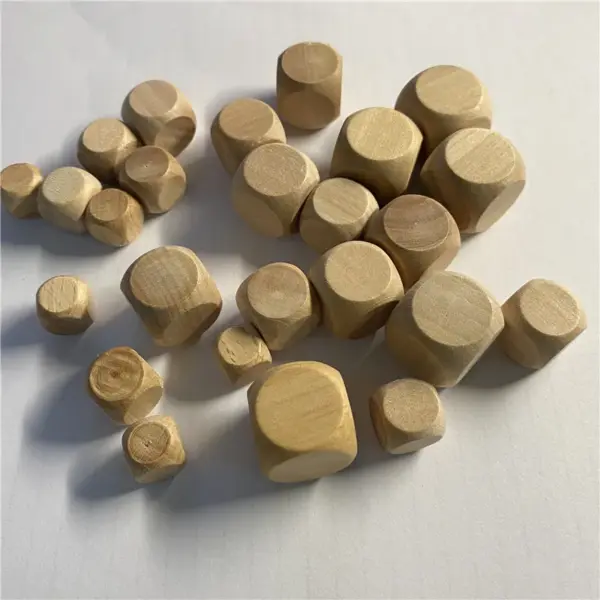 10 Pack Blank Wooden Dice for DIY Projects - Image 5
