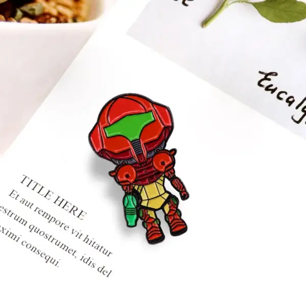Samus Aran Enamel Pin Metroid Collectible Brooch - Image 6