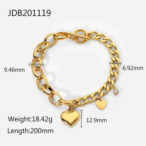 Chunky Stainless Steel Cuban Chain Bracelet - Image 7