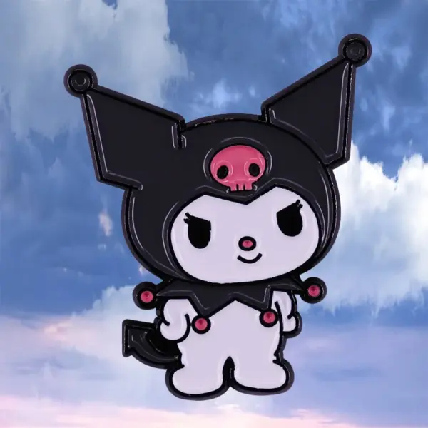 Kawaii Kur0mi Bunny Rabbit Enamel Brooch - Image 3