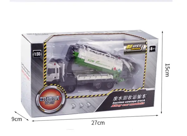 High Simulation 1:50 Alloy Sewage Truck Model - Image 6
