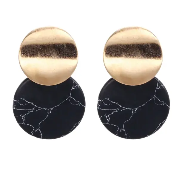 Korean Black Acrylic Drop Earrings for Elegance - Image 5
