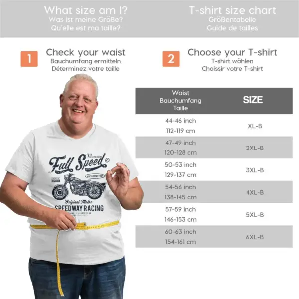 Men's 100% Cotton Racing T-Shirt Large to 6XL - Image 5