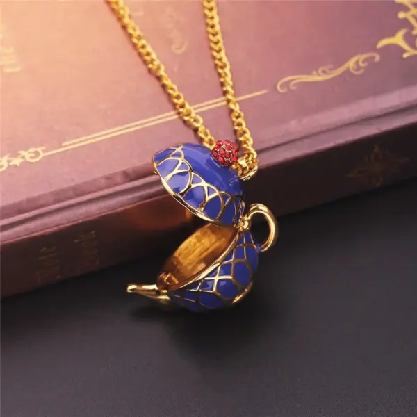 Boho Handmade Tea Cup Pendant Necklace - Image 6