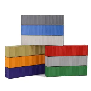 9pcs N Scale Colorful Shipping Containers Set