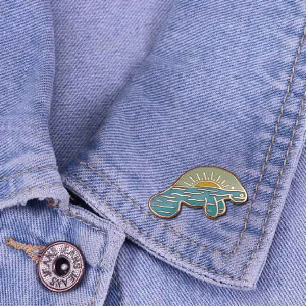 Manatee Sunrise Enamel Pin for Florida Fans - Image 6