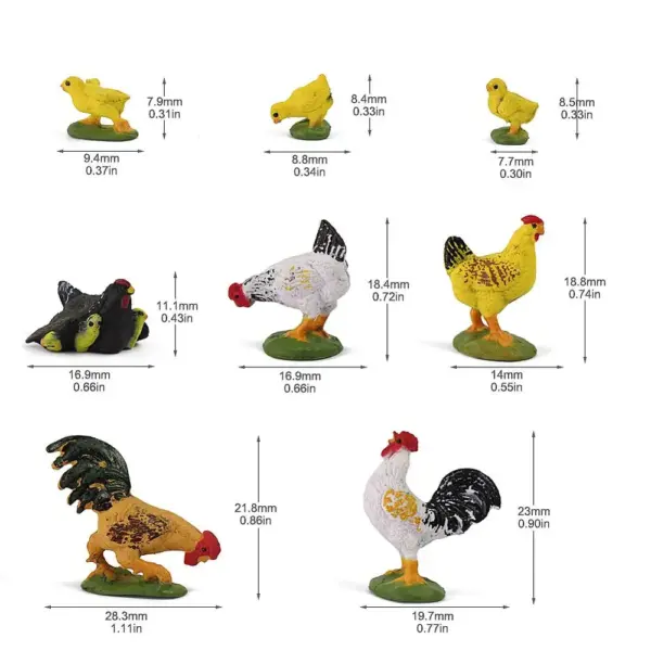 16pcs O Scale PVC Painted Farm Animals Models - Image 3