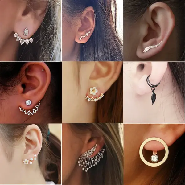 Crystal Flower Stud Earrings for Women