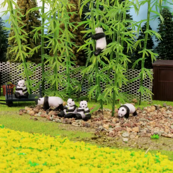 HO Scale 1:87 Painted Panda Model Set 24pcs - Image 6