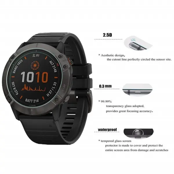 5PCS Tempered Glass Protectors for Garmin Fenix - Image 6