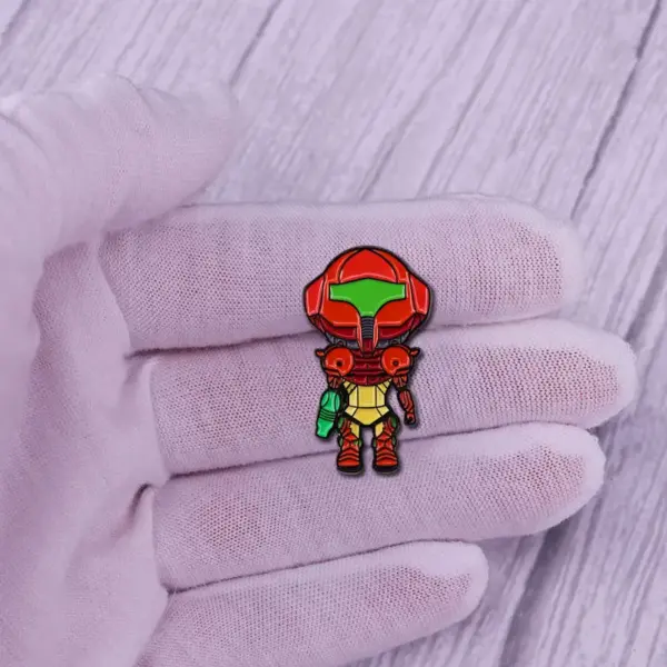 Samus Aran Enamel Pin Metroid Collectible Brooch - Image 3