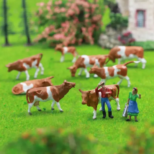 72pcs HO Scale Farm Animals Set for Layout