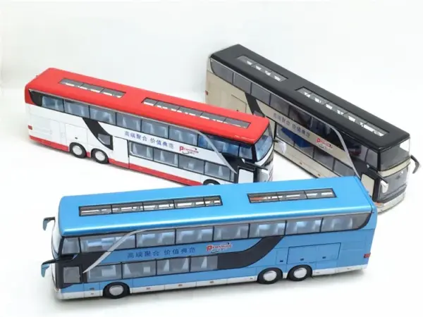 1:32 Alloy Pull Back Double Decker Bus Model - Image 3