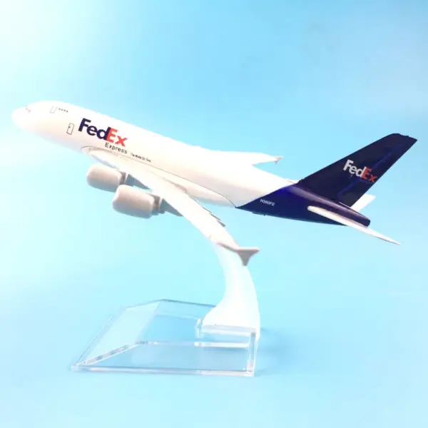 A380 FedEx Express Model Plane with Stand - Image 7