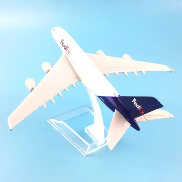 A380 FedEx Express Model Plane with Stand - Image 4