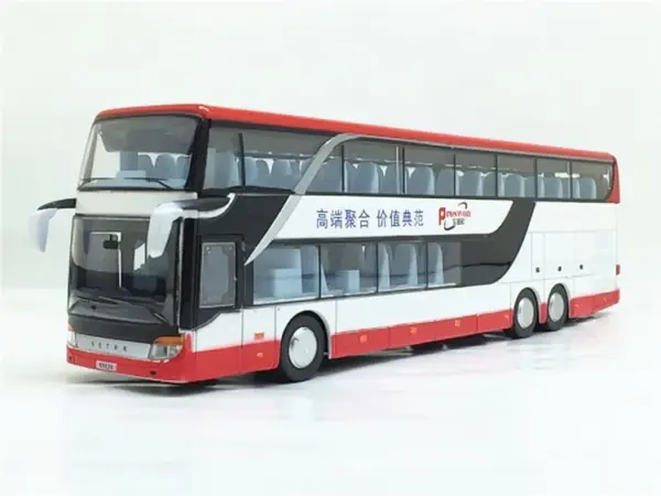 1:32 Alloy Pull Back Double Decker Bus Model - Image 7