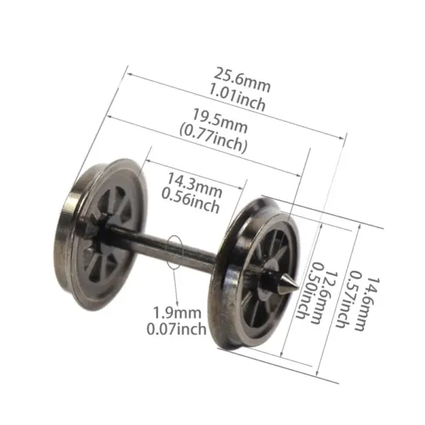 12pcs/24pcs HO Scale Metal Train Wheels - Image 3
