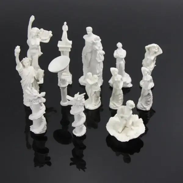 13pcs HO Scale Fountain Statue Model Set - Image 2