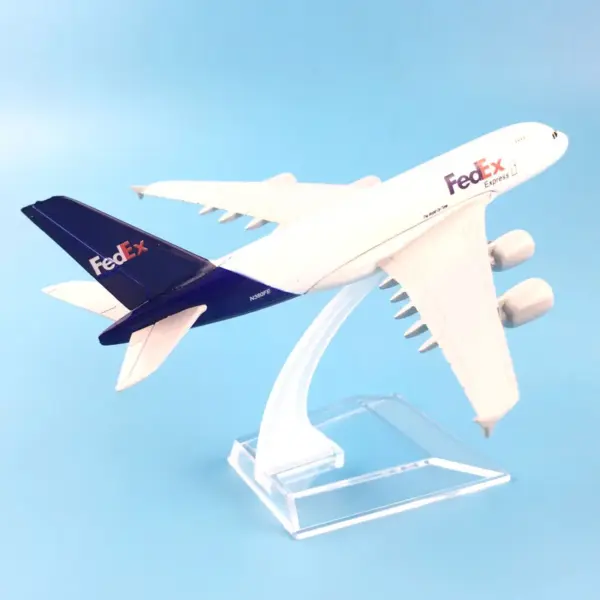 A380 FedEx Express Model Plane with Stand - Image 2