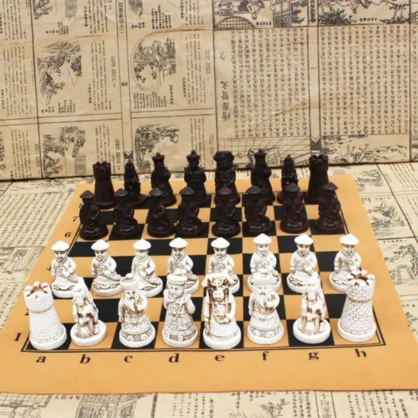 Yernea Antique Resin Chess Set with Board