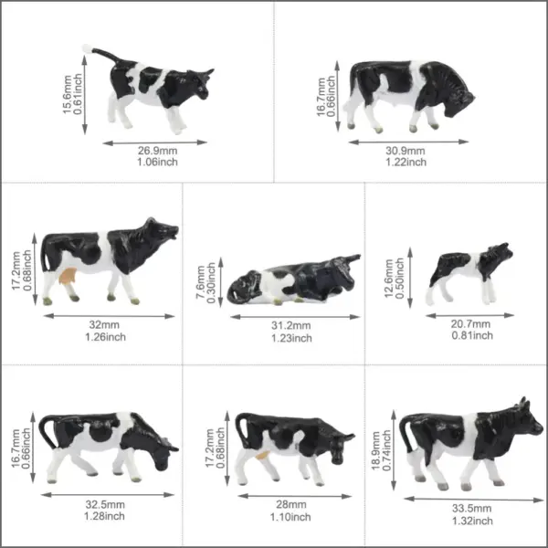 36pcs HO Scale Miniature Farm Animal Figures - Image 3