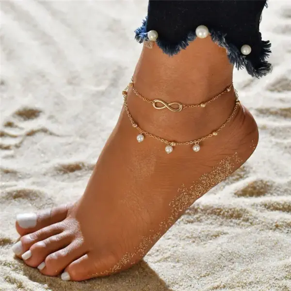 Vintage Boho Multi Layer Bead Anklet for Women - Image 11