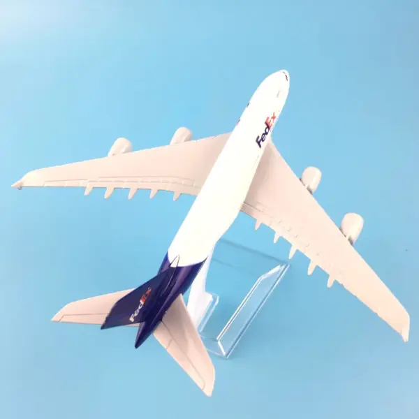 A380 FedEx Express Model Plane with Stand - Image 3