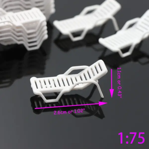 24pcs Z OO HO TT N Scale Beach Chairs - Image 8