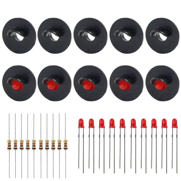 10pcs Red LED Target Faces for HO TT Scale - Image 2