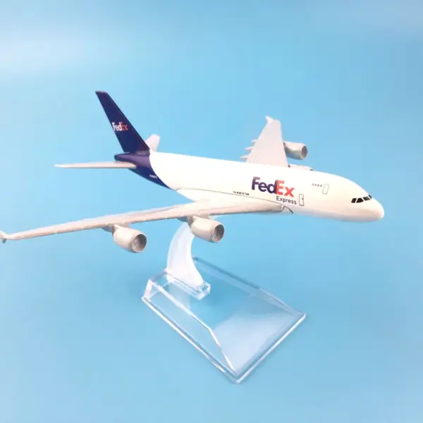 A380 FedEx Express Model Plane with Stand - Image 6