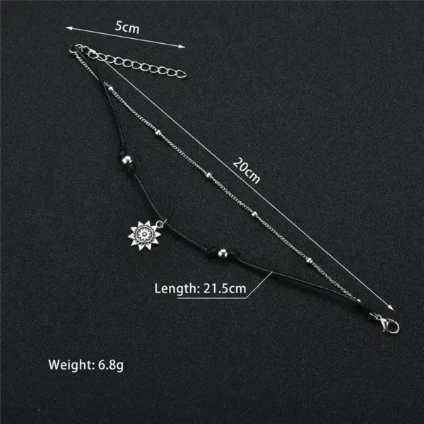 Vintage Boho Multi Layer Bead Anklet for Women - Image 3