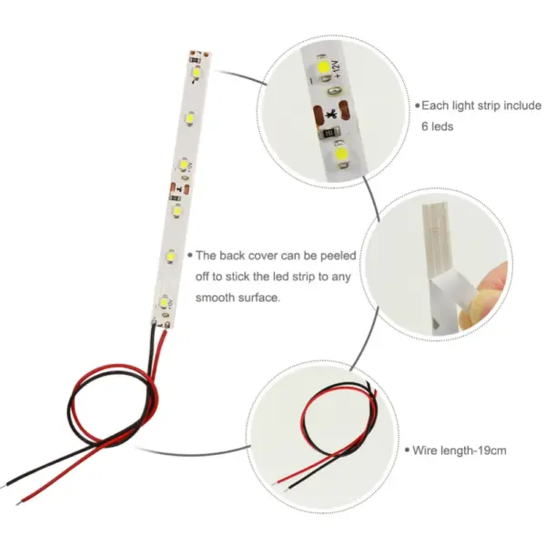 10pcs Warm White Bright White LED Light Strips - Image 2