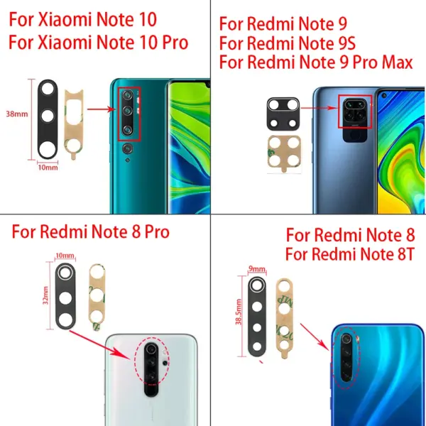 2Pcs Camera Glass Lens for Xiaomi Redmi Note Series - Image 2