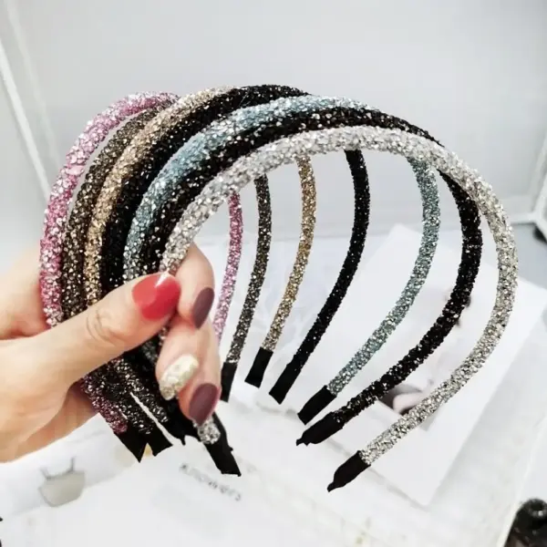 Korea Crystal Rhinestone Soft Headband - Image 2
