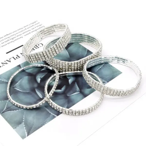 Adjustable Silver Crystal Anklet for Women - Image 2
