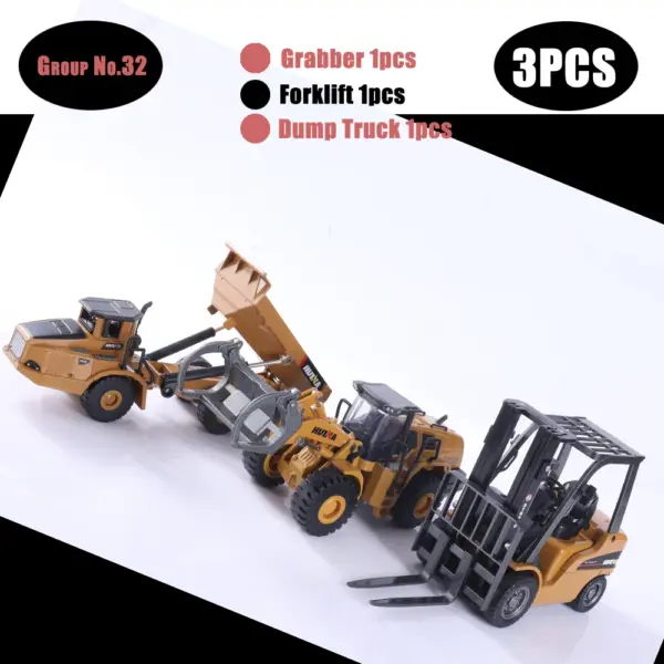 HUINA 1:50 Diecast Alloy Construction Vehicle Set - Image 19