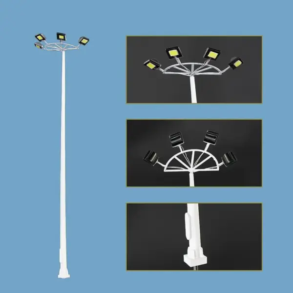 4pcs HO Scale 15cm Plaza Lamps with LEDs - Image 5