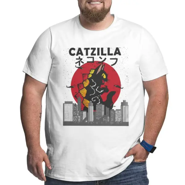 Vintage Catzilla Japanese Sunset Cat T-Shirt - Image 11