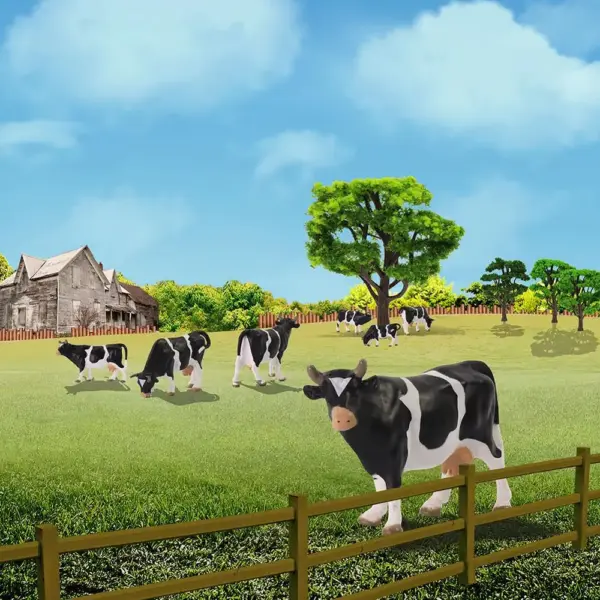1:43 Scale Painted Cow Model Set - Image 5