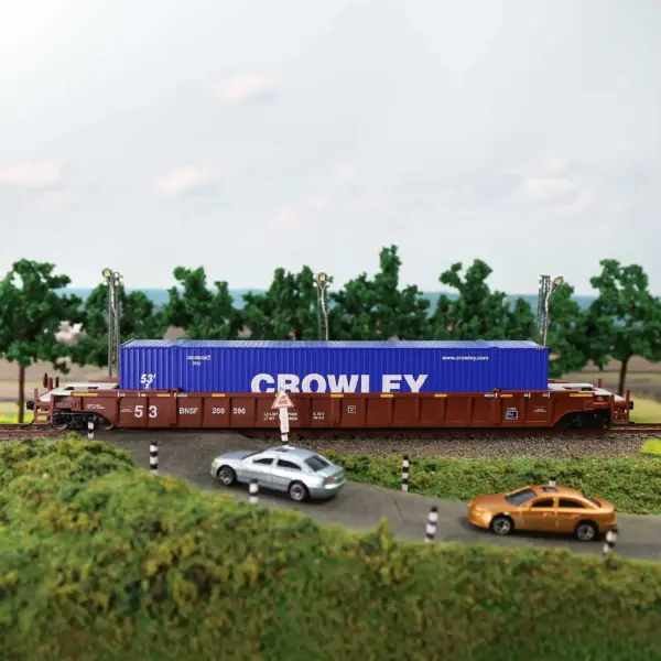HO Scale 1:87 Well Car with Container Set - Image 5